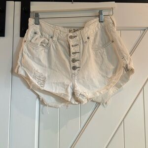 Free people white jean shorts. Size 29.